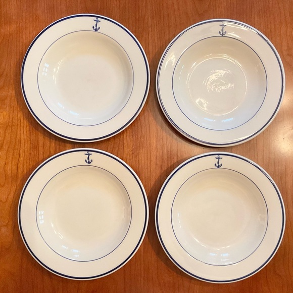 US Navy Mess Wardroom Officer set of 4 Large Rim Soup Bowls - Picture 3 of 15